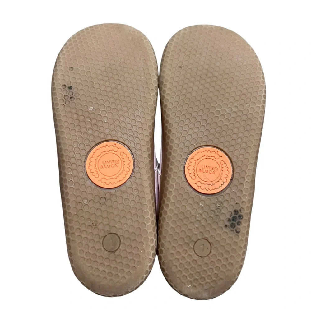 Livie and Luca White Slip On Mary Jane Hook and Loop Shoes Size 1 Youth